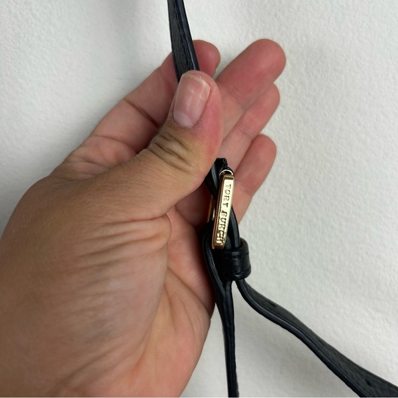 Tory Burch Pebbled Leather 3 compartment purse handbag tote black - Picture 3 of 12